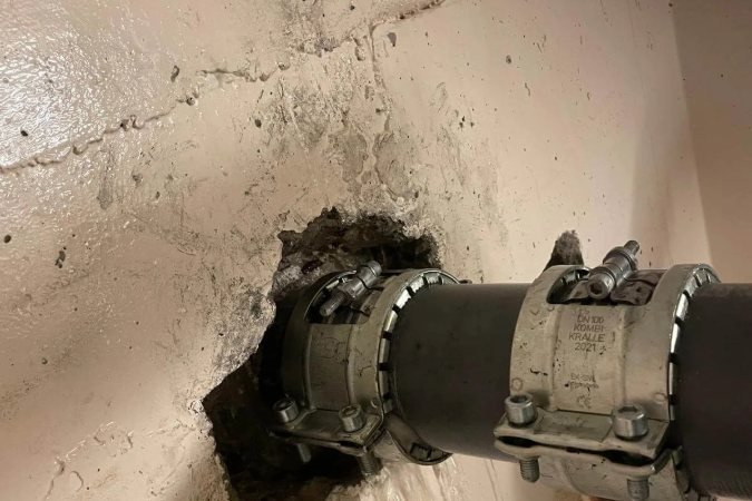Reparierte Wasserleitung nach erfolgreicher Leckortung